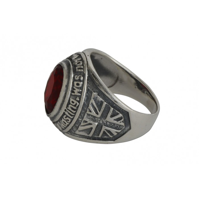 Bague argent pierre/chevalière red cz