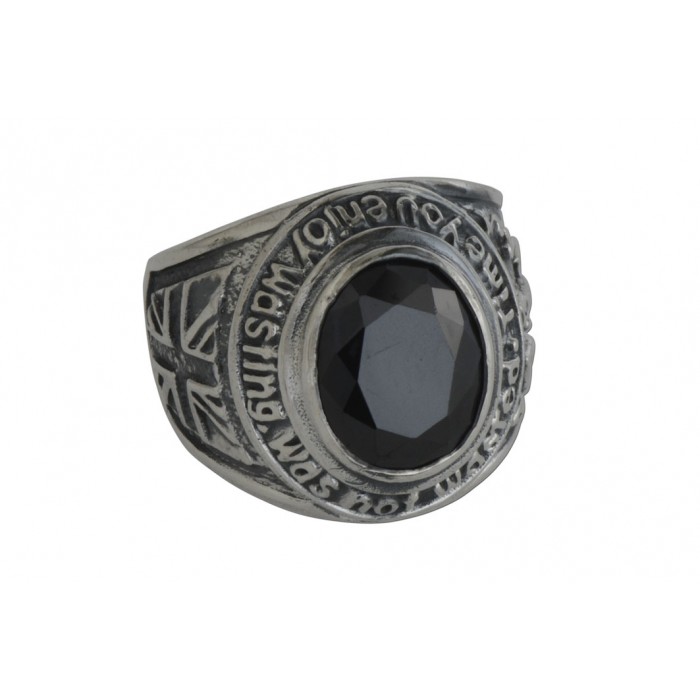 Bague argent pierre/chevalière black cz