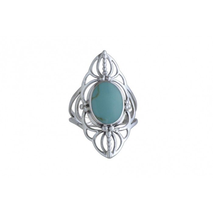Bague argent pierre turquoise résine époxy