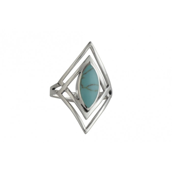 Bague argent pierre turquoise résine époxy