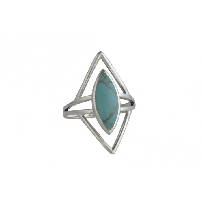 Bague argent pierre turquoise résine époxy