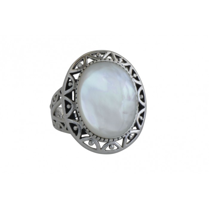 Bague argent pierre/nacre