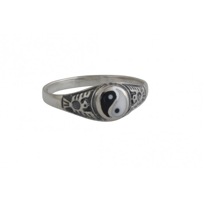 Bague argent pierre/ y-yang