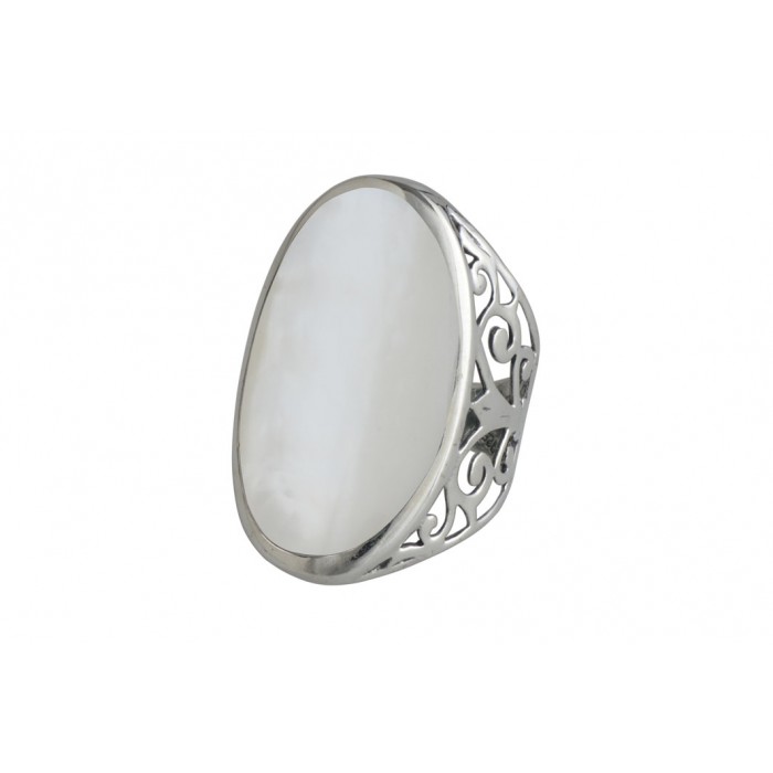 Bague argent pierre/nacre