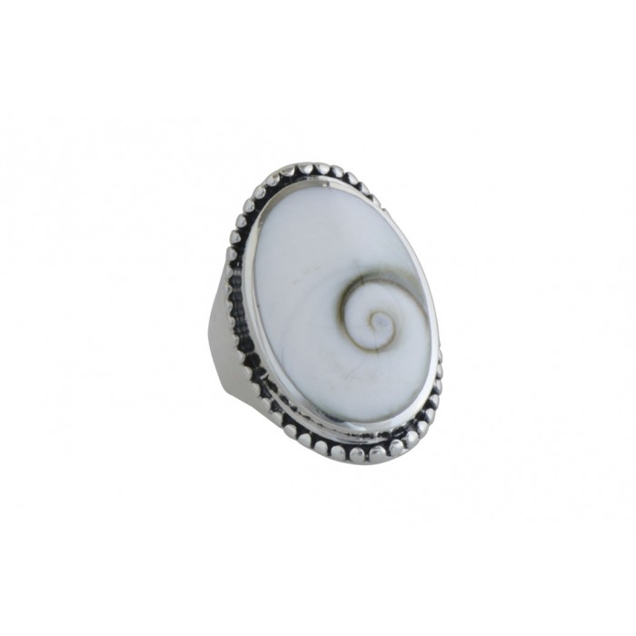 Bague argent pierre/shiva shell
