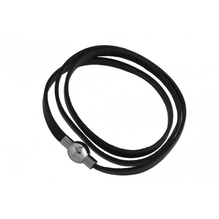Steel leather  bracelet/magnetic system