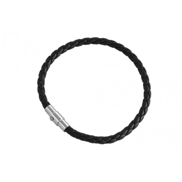 Steel leather Bracelet/magnetic system/4mm