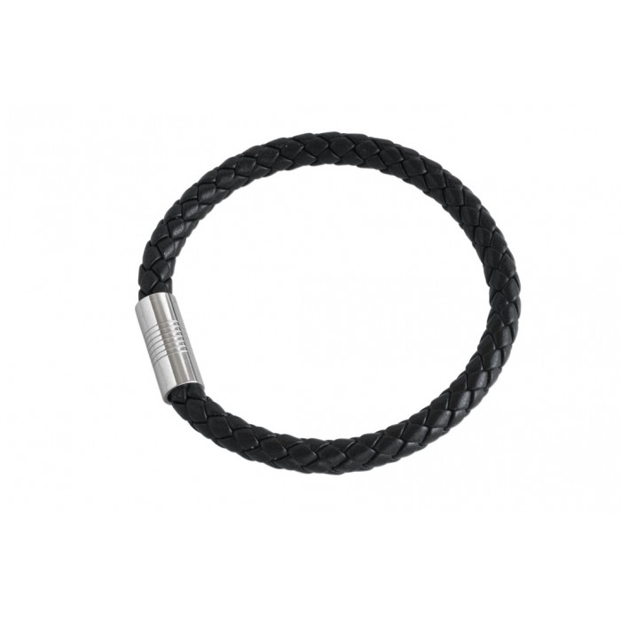 Steel bracelet /magnetic system/6mm/Syn leather