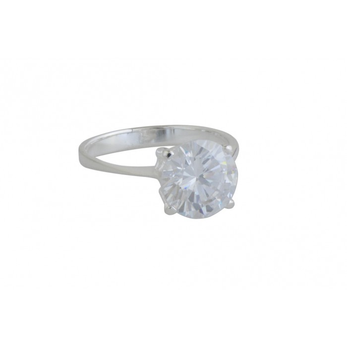Bague argent pierre/cz blanc 10mm