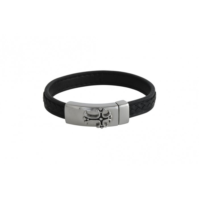 Steel leather bracelet/10MM /magnetic