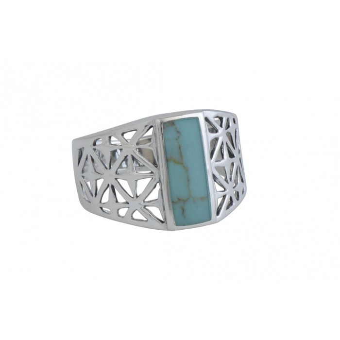 Bague argent pierre turquoise résine époxy