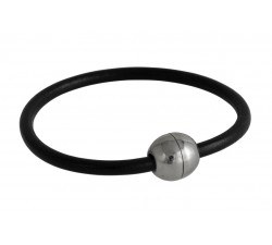 Steel top leather bracelet /3.5mm/magnetic