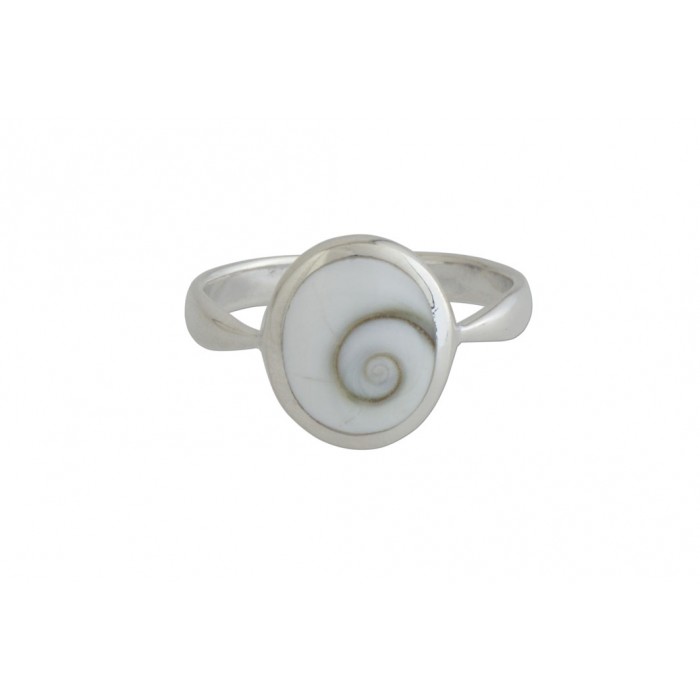 Bague argent pierre/shiva shell rond