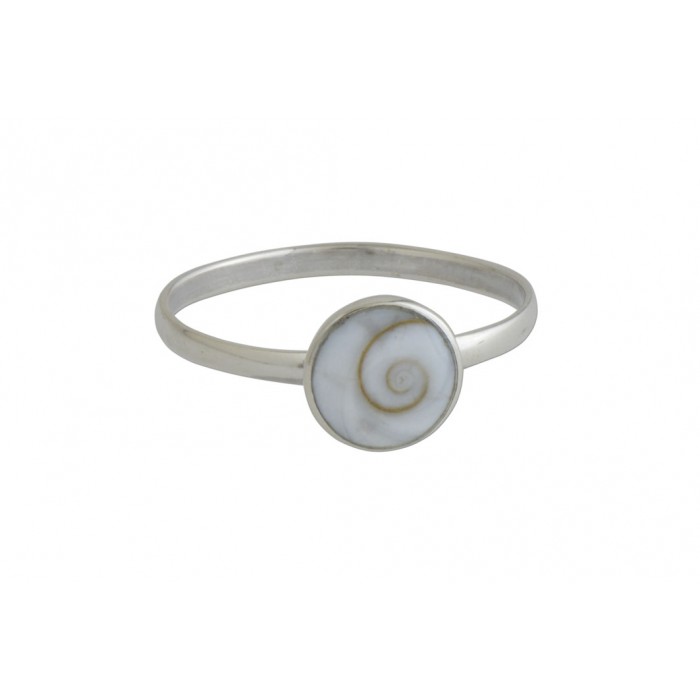 Bague argent pierre/shiva shell rond
