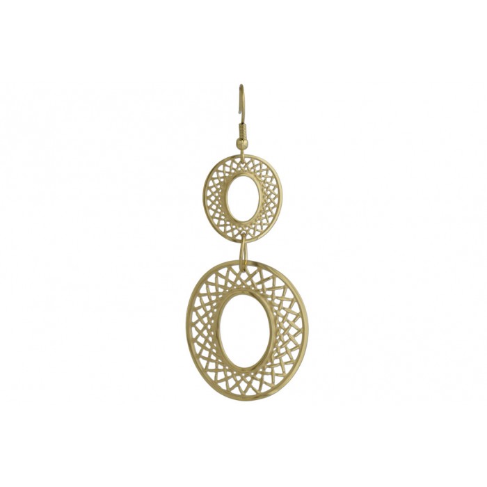 Steel ip gold earring/80mm de longueur