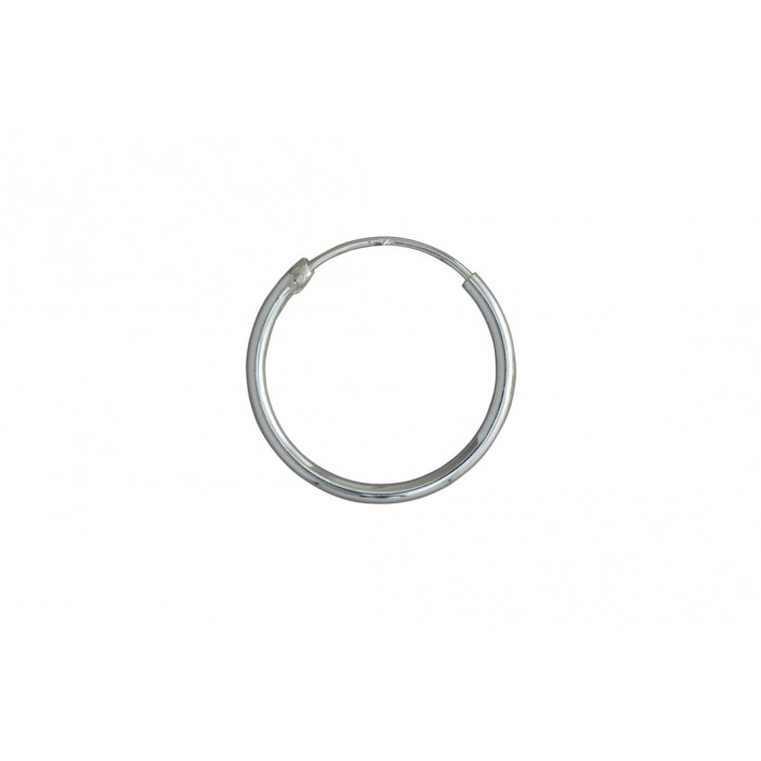 Boucle d'oreille argent/créole rond  lisse