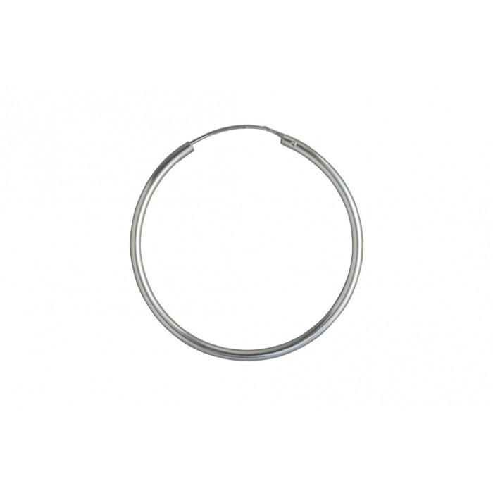 Boucle d'oreille argent créole rond lisse