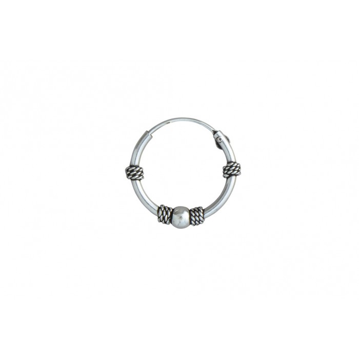 Boucle d'oreille argent/créole gravée