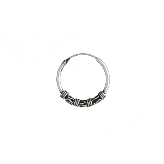 Boucle d'oreille argent/créole gravée