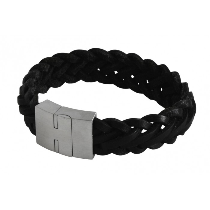 Steel top leather bracelet/magnetic/16MM