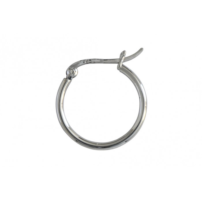 Boucle d'oreille argent/créole lisse cliquet