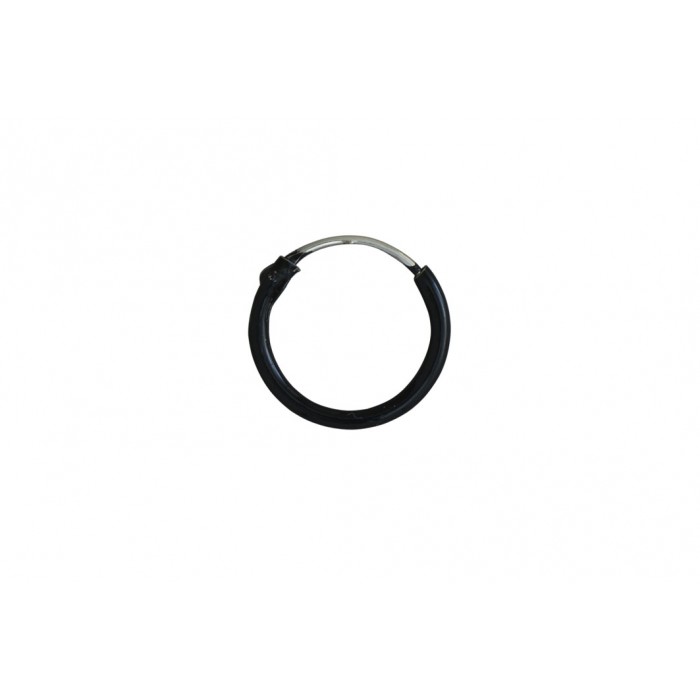 Boucle d'oreille argent/créole noir