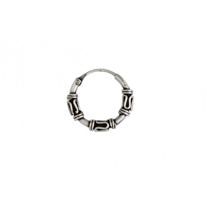 Boucle d'oreille argent/créole gravée