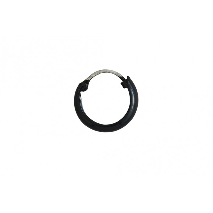 Boucle d'oreille argent/créole panier noir