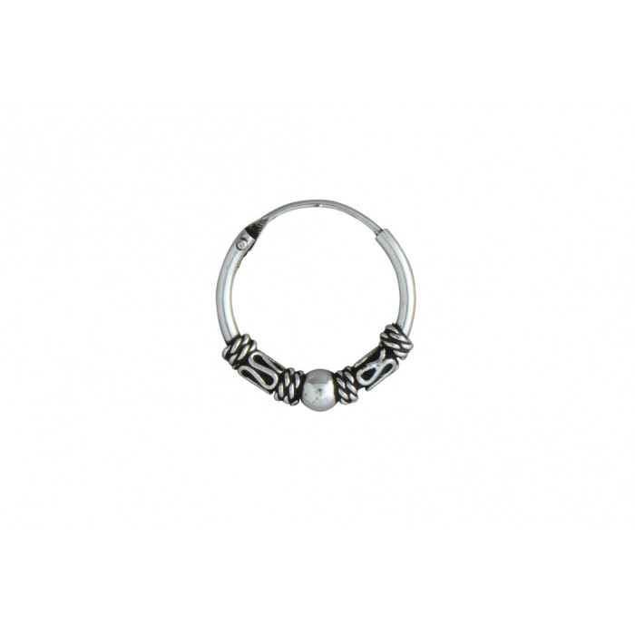 Boucle d'oreille argent/créole gravée
