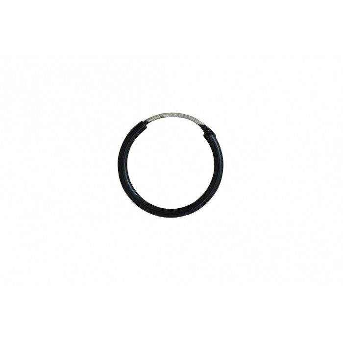 Boucle d'oreille argent/créole noir