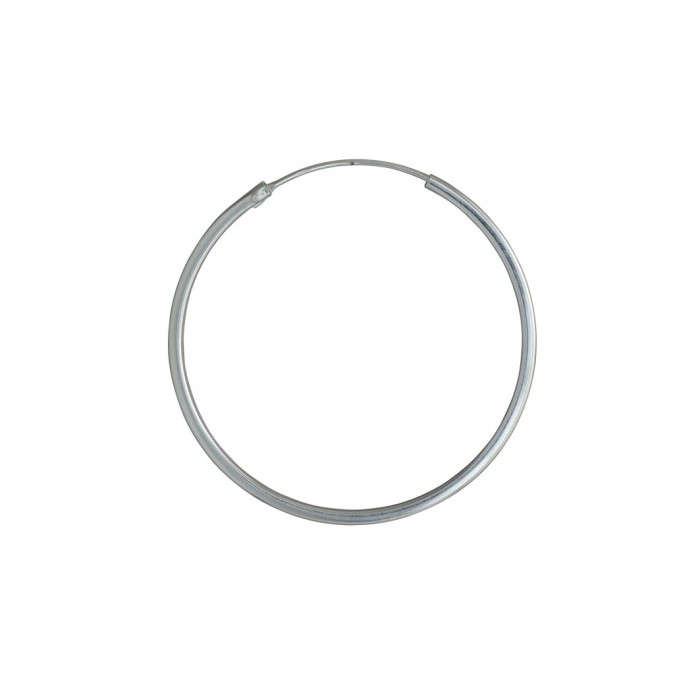 Boucle d'oreille argent créole carrée