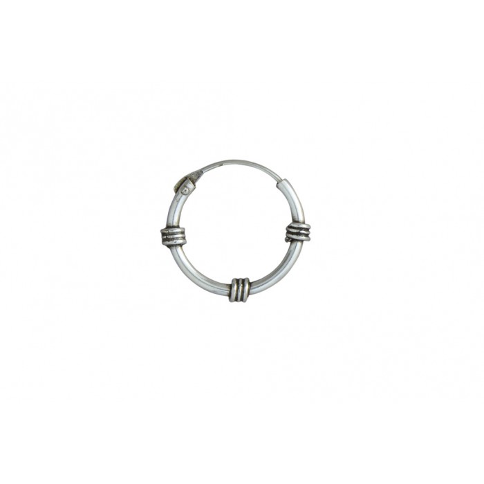 Paire De Boucles D'oreilles Pendantes Anciennes En Argent Massif 925 - Style Créole Avec Dormeuses