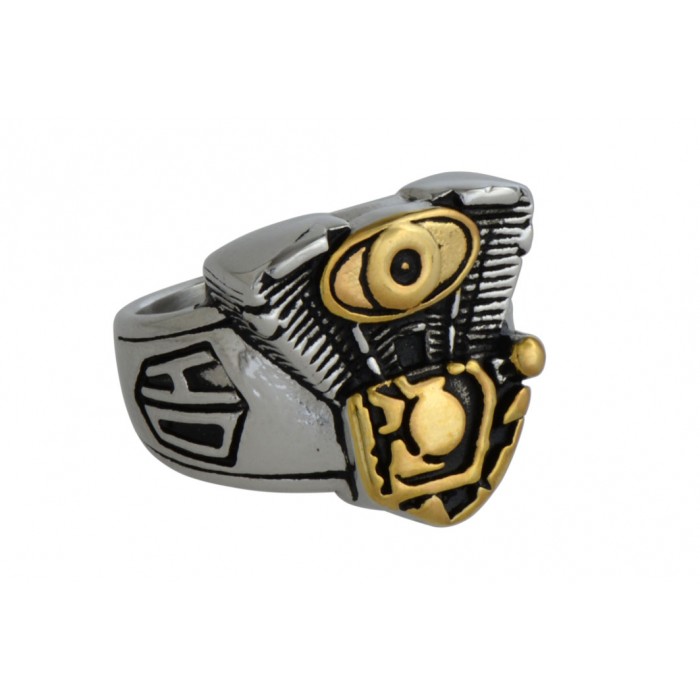 Steel ring/ip gold