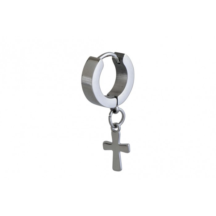 Steel cross  earring