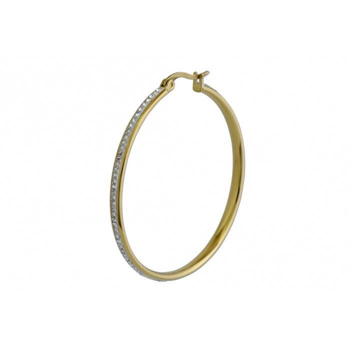 Steel hoop earring/ip gold/créole cliquet/résine époxy