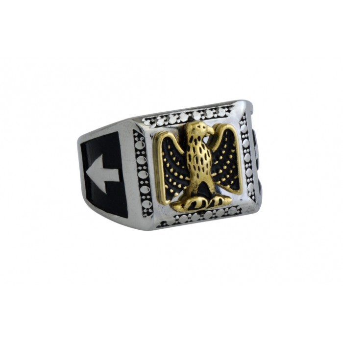 Steel ring/ip gold/résine époxy