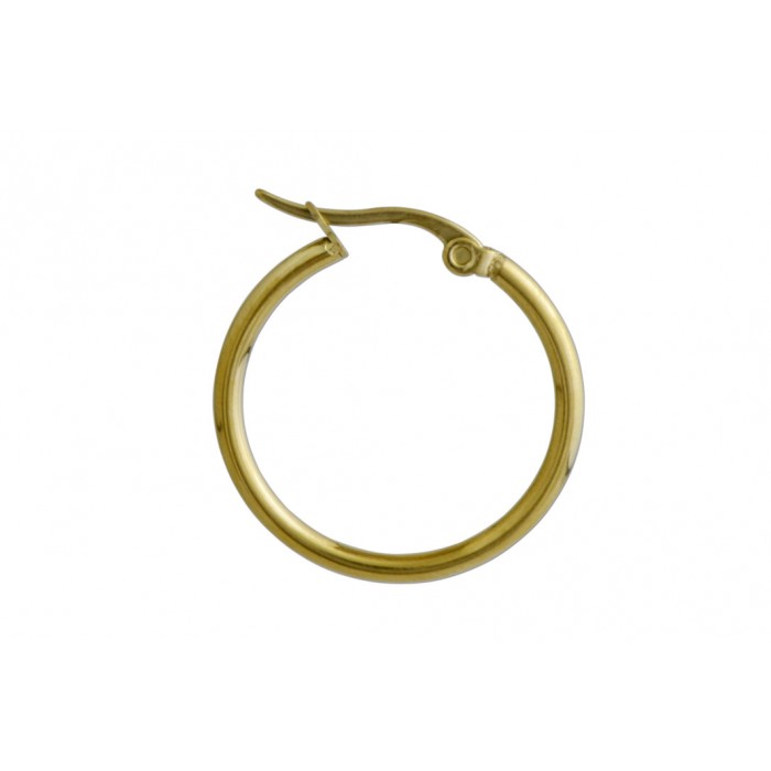 Steel hollow hoop/cliquet/ip gold/2x25mm