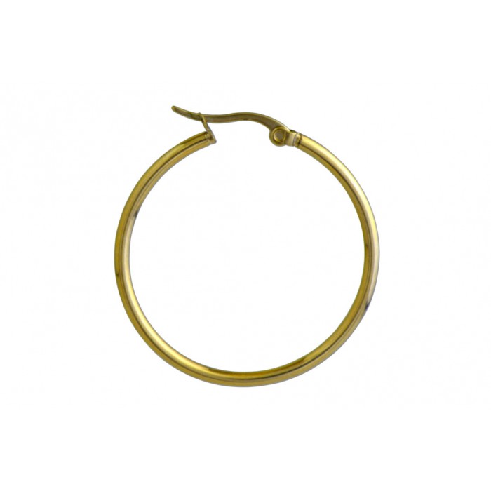 Steel hollow hoop/cliquet/ip gold/2x35mm
