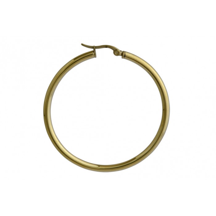Steel hollow hoop/cliquet/ip gold/3x50mm