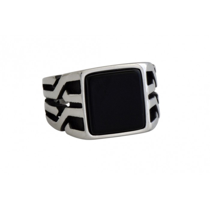 Steel ring with stone/résine époxy