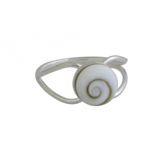 Bague argent pierre/shiva shell