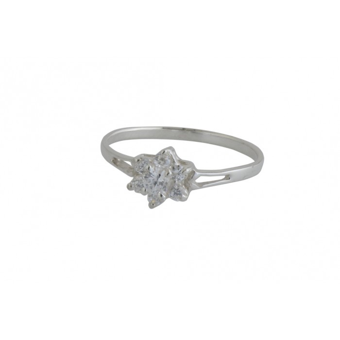 Bague argent pierre/fleur + cz