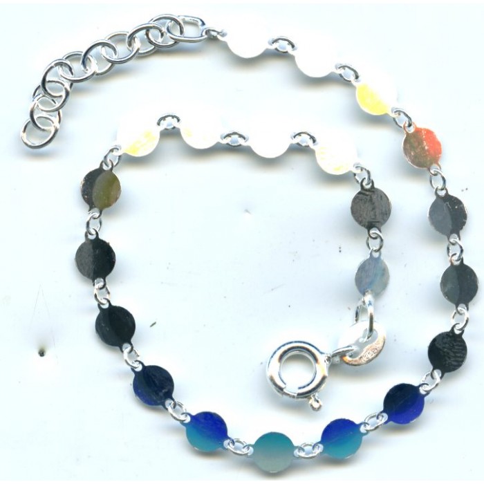 Bracelet argent/multi-pastille