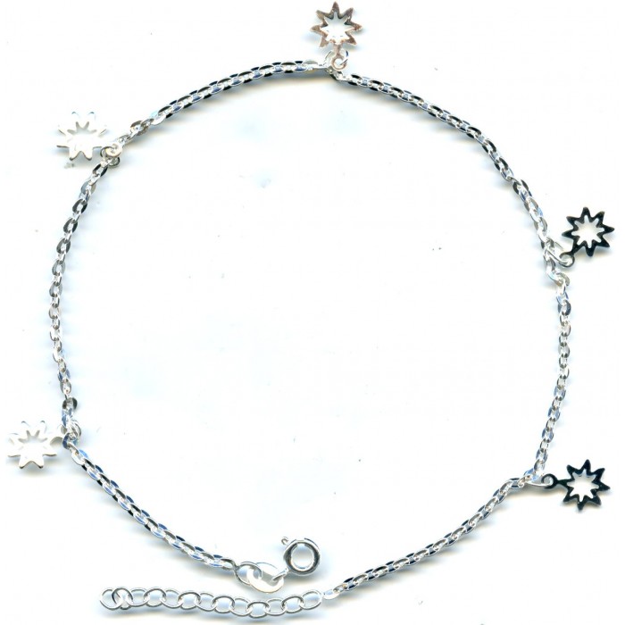 Chaîne De Cheville Avec Cloches Jingle - Plaqué Argent - Fait Main - Style Funky