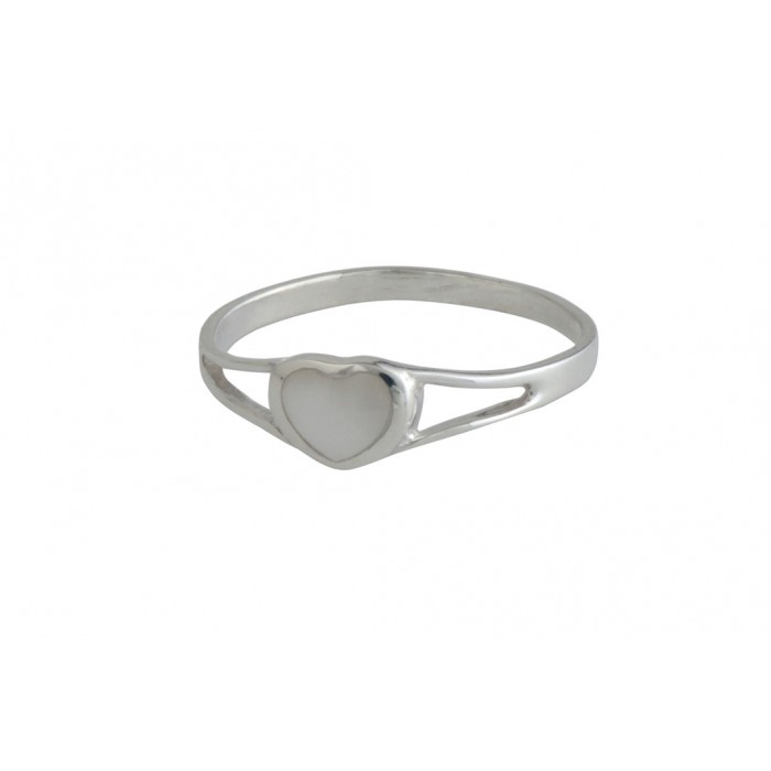 Bague argent pierre/nacre petit coeur