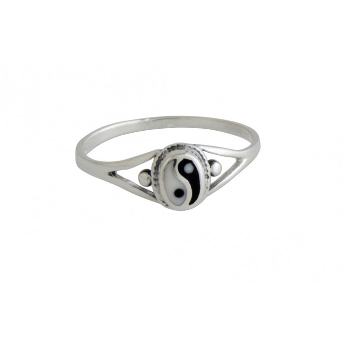 Bague argent pierre/y - yang