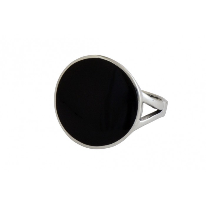 Bague argent pierre onyx résine époxy
