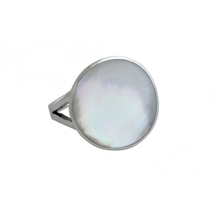 Bague argent pierre nacre résine époxy