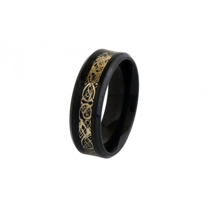 Steel ring/ip gold/résine époxy