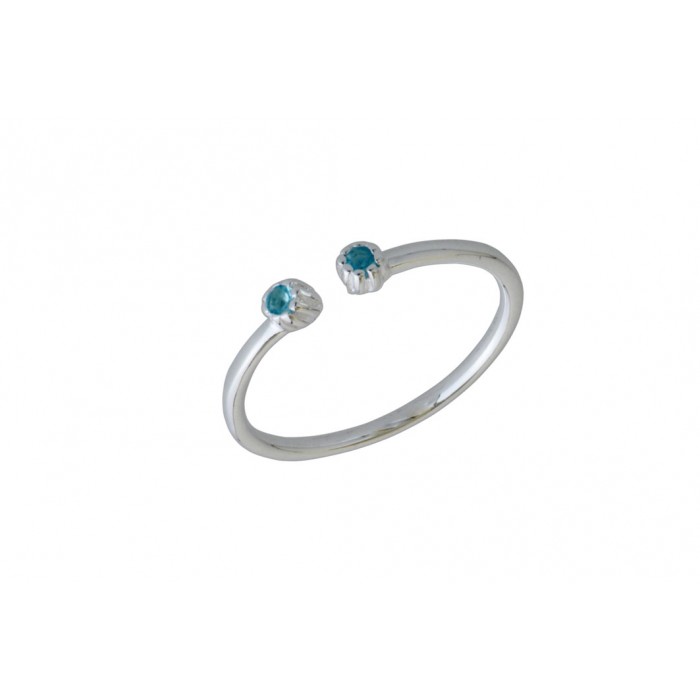 Bague argent pierre cristal réglable résine époxy